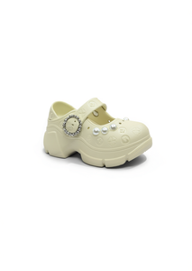 Zoccoli con plateau e perle stile Mary Jane per donne e ragazze, estivi, morbidi, leggeri, con suola in EVA, taglia 26 - Product Image 1