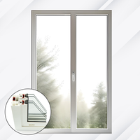 GKBM 92 PVC Modernes Schiebefenster mit Low-E Doppelverglasung, Edelstahl-Fliegengitter, Winddicht für Badezimmer, Schule, Hotel