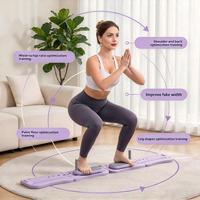 Appareil de ski d'intérieur multifonctionnel et planche de fitness abdominale Pilates 4-en-1 pour la maison avec réglage personnalisé