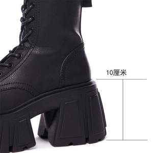 Botas Versátiles de Moda para Mujer, Plataforma de 10 cm, Estilo Británico, Punk, Cosplay, Botas de Combate - Product Image 3