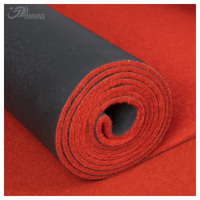 Tapis Rouge Antidérapant à Succès en PVC avec Fleurs, Tapis en Polyester Doux Lavable pour Bureau, Maison, Mariages, Prières, Hôtels