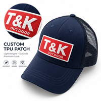 Patch en TPU personnalisé en gros, léger, durable, avec logo en lettres 3D en relief rectangulaire pour casquette, chapeau, casquette de camionneur