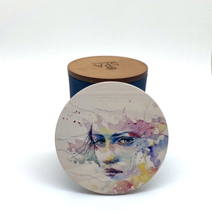 Silicone Gasket High Quality New <b>Cheap</b> Color Printed Luxury Design Top High Quality Round Shape Wooden Lid for <b>Candle</b> Jars - Product Image 4