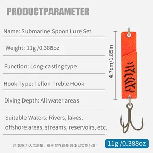 5 stks/set Metalen Lepel Kunstmatige Vissen Lokt 47mm 11g Visaas voor Bass Pike Met Tackle Box Kunstmatige harde Aas - Product Image 3