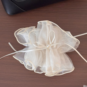 Nuovissimi Elastici per Capelli in Tulle/Pizzo Bianchi, Leggeri, Stile Estivo, per Ragazze, Fermacoda a Doppio Strato - Product Image 4