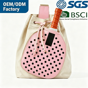 Sac à bandoulière en toile pour raquette de pickleball, sac de sport personnalisé avec cordon de serrage pour tennis et gym - Product Image 1