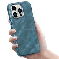 Étui en cuir à bord enveloppé pour iPhone 15 Pro max en cuir véritable pour étui iPhone