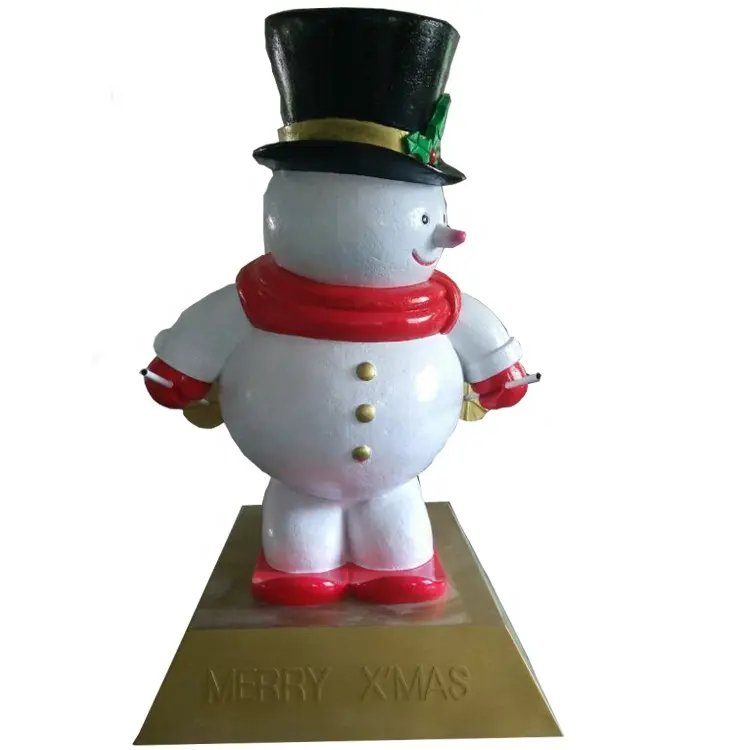 Ornamento de vidro grande feito a mão para decoração ao ar livre, boneco de neve de Natal, escultura de tamanho personalizável