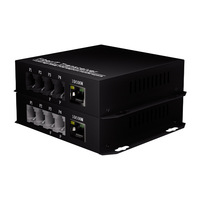4 kanal RJ11 telefon PCM ses Fiber optik alıcı-verici M RJ45 portu ile 100 dönüştürücü
