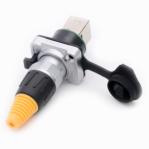 Không thấm nước RJ45 kết nối nữ bảng điều khiển gắn kết ổ cắm + Nam cắm Ethernet đặt thẳng 180 ° RJ45 kết nối - Product Image 1