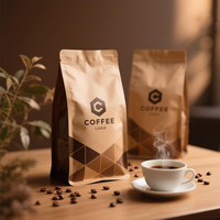 Imprimé personnalisé 150g-250g Zip Lock Stand Pouch Doypack Coffee Bean Pet Food Packaging Bag Valve for Coffee Jelly Autres produits