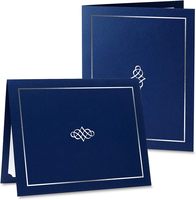 S&L Carpetas para Certificados de Papel Azul Plateado, Paquete de 25 Unidades, Cubierta de Lino, Papel de 80 lb, Esquinas Plegables Troqueladas, para Premios Empresariales y Uso en Oficina