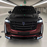 Kit Carrosserie Style LD pour Cadillac Escalade – Lame Avant en Fibre de Carbone, Diffuseur Arrière, Spoiler, Calandre de Capot, Kit Large