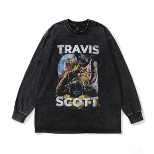 Ss07 Sudaderas de cuello redondo personalizadas de invierno Y2K de talla grande 230GSM, teñidas digitalmente, con hombros caídos, estilo anime, extragrandes, con lavado ácido para hombre - Product Image 5