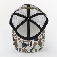 Écusson de broderie personnalisé Logo Outdoor Gorras Vente en gros Coton de haute qualité 5 Panneaux Écusson de sport tissé Casquette de camionneur Maille Chapeau de camouflage