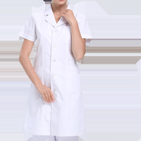 Vente en gros d'uniformes hospitaliers professionnels unisexes en coton et polyester, blouse de laboratoire blanche pour médecins et infirmières en sciences médicales