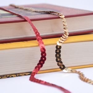 Cá nhân hoá Vàng Shinny sequin Ribbon 6mm 8mm bạc hàng duy nhất sequin ren TRIM cho DIY hàng thủ công trang trí - Product Image 4