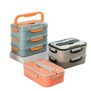 Boîte à Lunch auto-chauffante <span class=keywords><strong>de</strong></span> 1200Ml, conteneur <span class=keywords><strong>de</strong></span> <span class=keywords><strong>stockage</strong></span> des aliments dans la cuisine, nouveau Design Eco en métal avec compartiments amovibles - Product Image 2