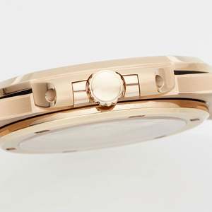 Reloj mecánico Pp Luxury Rose Gold para hombre, correa de cuero de cocodrilo marrón, esfera a rayas marrón oscuro, indicador de fecha, reloj de pulsera clásico - Product Image 3