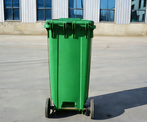 120L Outdoor-Mülleimer aus Kunststoff mit Pedal und Rädern. - Product Image 4