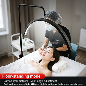 Lámpara de pie LED profesional plegable de media luna para salón de belleza, luz regulable para el hogar, luz de relleno para pestañas, uñas, <span class=keywords><strong>tatuajes</strong></span> y cuidado de la piel - Product Image 5