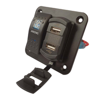 Voltmètre panneau de commutation pour voiture, avec double prise USB, pour véhicule, camion, remorque, bateau, camion, SUV Ma, 1/2 Gang, 4,2a