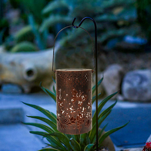 Lámpara <span class=keywords><strong>Solar</strong></span> LED portátil para exteriores, luz de jardín con diseño de mariposa, rosa, flor hueca, venta al por mayor - Product Image 5