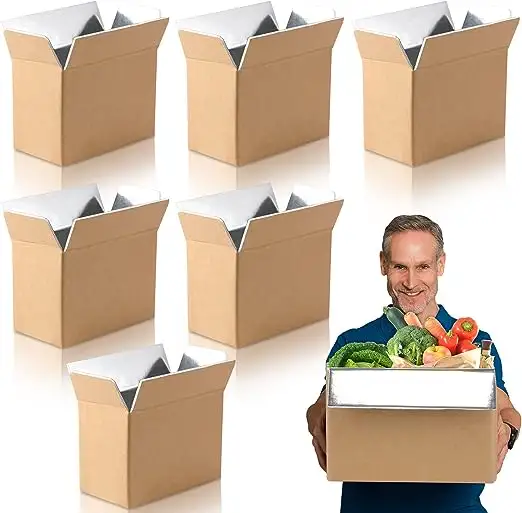 アルミホイルライナー付き断熱配送ボックス-冷凍食品用の冷蔵配送ボックス-配送用の断熱クーラーボックス