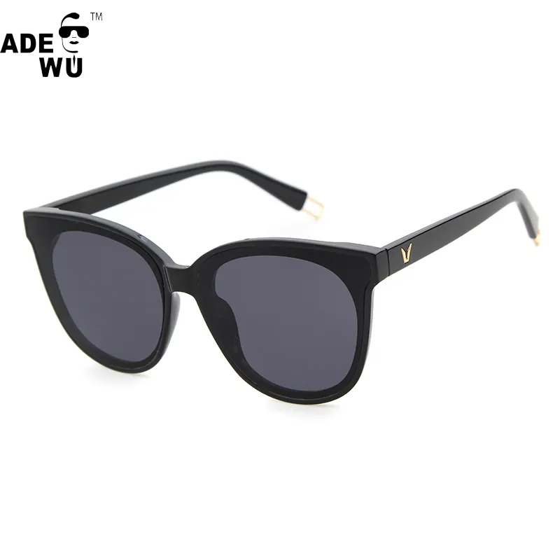 ADE WU GM8289 Unisex Brand Ocean Colorful Cat Eye Shades Sunglasses Women Round Oversized Sun Glasses Men