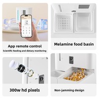 Distributeur automatique de nourriture pour animaux de compagnie grande capacité 5L+4L, fontaine à eau intelligente contrôlée par application, 2-en-1, alimentation programmée, matériau ABS, alimentation par adaptateur