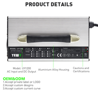 UY1200 12V 24V 48V 72V Lifepo4 Chargeur de batterie au lithium pour chariot élévateur chargeur de voiture de tourisme