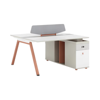 Bureau en mélamine personnel poste de travail 6 places bureau partagé moderne