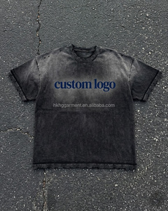 เสื้อยืดทรงบ็อกซี่สไตล์วินเทจสีขาวฟอกคุณภาพสูง เสื้อยืดผู้ชายสไตล์เรโทรขาดรุ่ย ทำลายรูรั่ว เสื้อยืดผ้าฝ้าย - Product Image 2