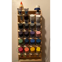 6 niveaux 24 peut pulvériser de la peinture ou du lubrifiant peut montage mural support de stockage support aérosol peut support étagère en bois étui organisateur