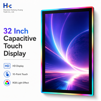 Nouvel écran tactile capacitif vertical Huitong Chuang de 32 pouces avec interfaces DVI USB, affichage LED RGB - Noir, garantie 1 an
