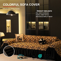 Housse de canapé en tissu Teddy Bear marron café six couleurs avec jupe volantée noire pour hôtels de luxe, magasins de meubles et programmes saisonniers