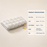Coussin de lit matelassé French Cloud Bread Pillow, très moelleux, 48x74cm, garnissage en fibres de polyester 10-13cm, blanc, jaune, gris, lot de 1 coussin individuel