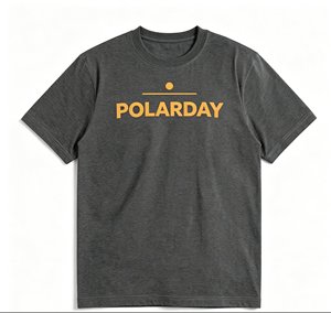 T-shirt à manches courtes avec logo géométrique POLARDAY Polar Day, col rond 100 % coton - Product Image 4