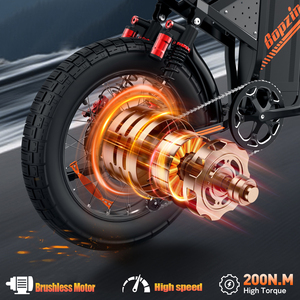 จักรยานไฟฟ้า Bopzin 60V 35Ah FatBike กำลังสูง สำหรับขี่บนภูเขาและทางวิบาก ยางใหญ่ สำหรับผู้ใหญ่ รุ่น Q8 จักรยานไฮบริด - Product Image 3