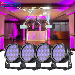 ไฟพาร์ LED RGBWA UV กันน้ำ IP65 12x18W แบตเตอรี่ไร้สาย ควบคุมผ่านแอพ DMX สำหรับงานแต่งงาน ดีเจ และอีเว้นท์ - Product Image 1