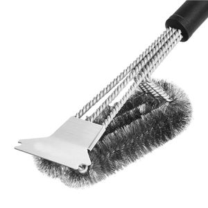 Nuevas Brochas para Parrilla 3 en 1 de Acero Inoxidable con Mango Largo de PP Resistente al Calor y Antiadherente para Limpieza de Parrillas - Product Image 2