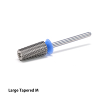 Brocas de Carburo para Uñas, Manicura, 6.6, Gran Cilindro Cónico, C/M/F/XF, Parte Superior Plana, Brocas de Pulido para Limpiar Cutículas, 3/32 Pulgadas
