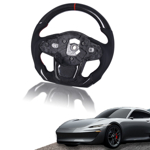 Volante de Fibra de Carbono para Toyota GR <span class=keywords><strong>Supra</strong></span> <span class=keywords><strong>2020</strong></span>+, A90A91 2019-2022, Forma de D, Base Plana, Cuero Perforado - Product Image 3