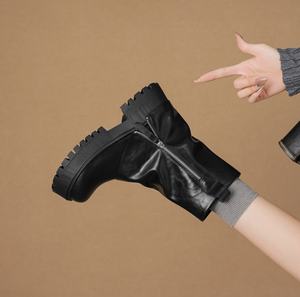 Bottines confortables antidérapantes en cuir véritable respirant et imperméable pour femmes - Product Image 1