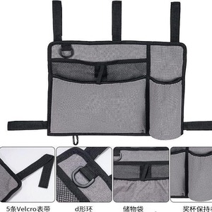 Sac de rangement OEM pour aides à la marche, bleu-gris, multi-poches, pour déambulateur, fauteuil roulant, organisateur suspendu - Product Image 4