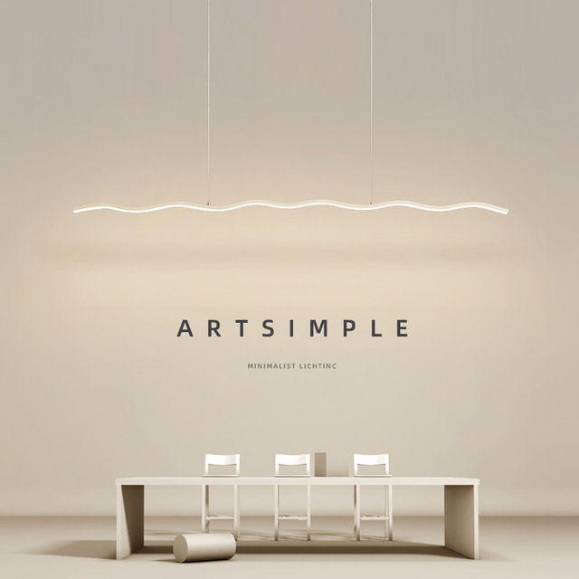 Restaurant Pendant Light Glass Adjustable Height LED Dimmable Modern Minimalist Nordic Long Bar Table Living Room Lighting