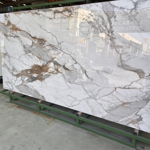 Dalle de <span class=keywords><strong>pierre</strong></span> nano or Calacatta polie pour la décoration de sol et de mur de la maison <span class=keywords><strong>pierre</strong></span> artificielle Nano verre marbre <span class=keywords><strong>pierre</strong></span> blanche - Product Image 2