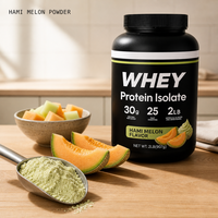 Poudre de protéines de lactosérum à marque privée, saveur melon Hami, complément nutritionnel sportif pour le gain musculaire, OEM ODM, vente en gros