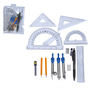 Hot Bán Tùy Chỉnh 15Pcs Toán Học Và Hình Học Thiết Lập 2025 Hộp Thực Hành Cai Trị Cụ La Bàn Bền Vật Liệu Nhựa - Product Image 3