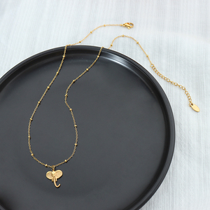 Wholesale New Fashion Fine Jewelry Ball Gold Plated <b>Chain</b> Stainless Steel <b>Initial</b> Elephant Pendant Necklace Women Party - Product Image 5